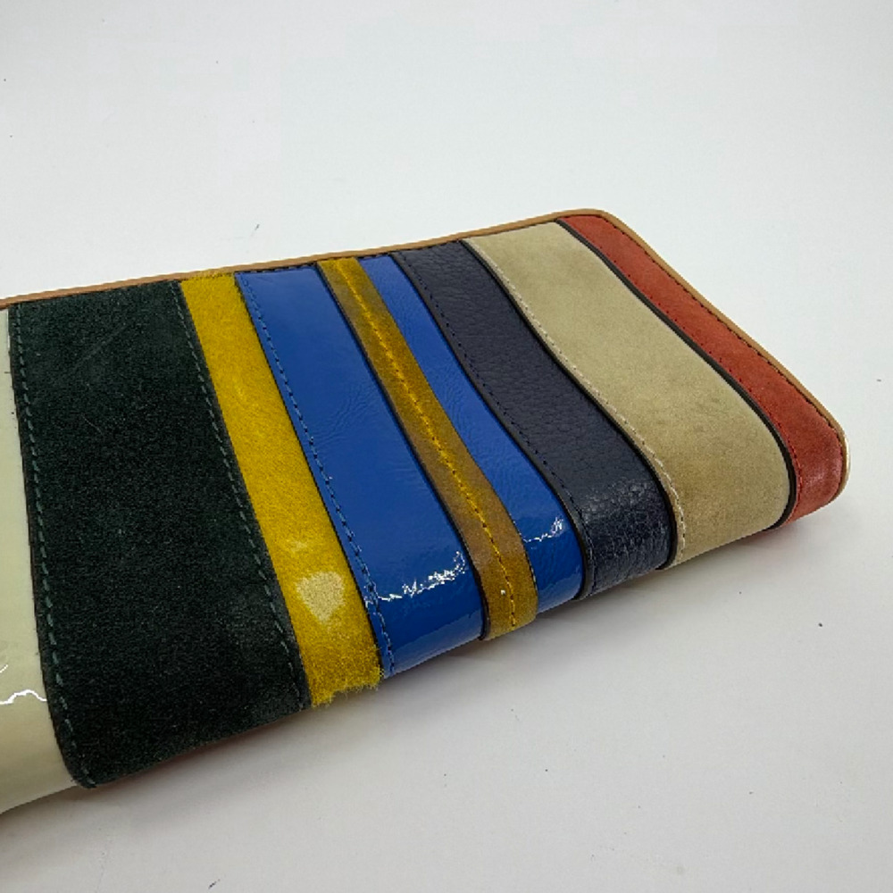 Tory Burch Striped Zip Continental Blue Leather Wallet - Picture 8 of 8